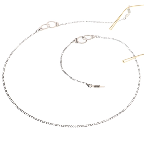 Sunglasses Chain Metal Alloy Handcuffs Pendant Eyewear Lanyard Freedom Letter Engraved Anti-Slip Strap For Women Girls
