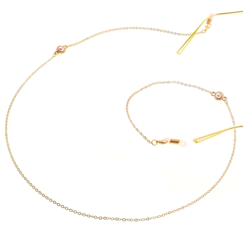 Catena Per Occhiali In Metallo Dorato Alla Moda Con Finta Perla Artificial Cordino Antiscivolo Per Occhiali Da Lettura