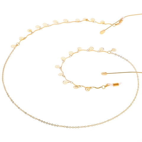 Modische Goldene Metall Brillen Kette Mit Smiley Gesichtern Rutschfest Brillenhalter Für Lesebrillen Täglich Accessoire