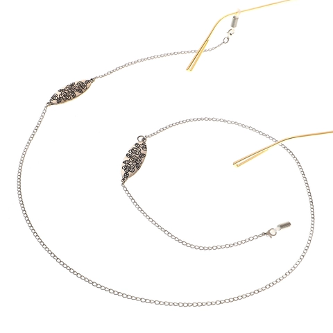 Cadena de Metal Plateado Retrò para Gafas de Mujer Cordón Antideslizante Porta Gafas de Sol Accesorio Decorativo para Cuello