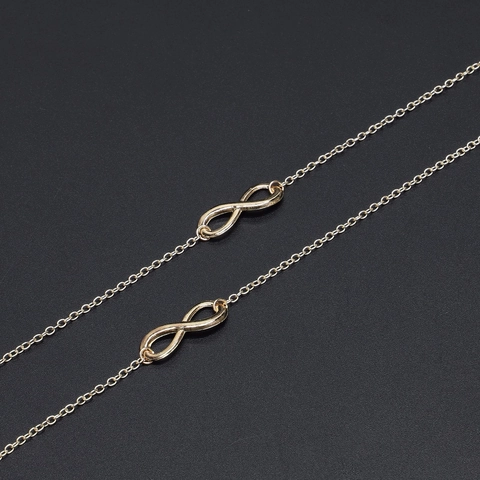 Metal Glasses Chain Infinity Symbol Decor Non-slip Silicone Loops Sunglasses Holder Strap Elegant Accessory For Women