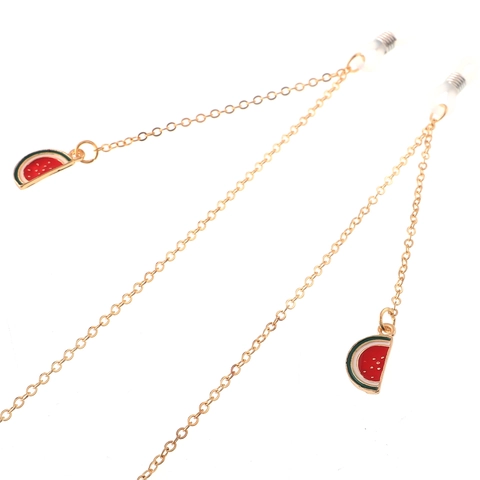Gold Metal Glasses Chain With Watermelon Pendant Anti-slip Sunglasses Strap For Women Summer Style Eyewear Holder