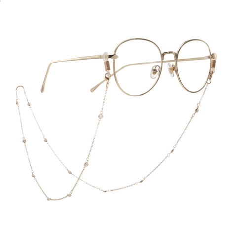 Chaîne De Lunettes En Métal Avec Zircons Cordon De Lunettes Antidérapant Pour Lunettes De Soleil Porte-Collier Décoratif