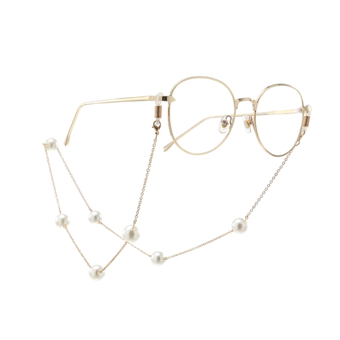 Cadena De Gafas Elegante Cordón De Gafas Aleación Con Perla Artificial De Imitación Decorativo Antideslizante Accesorio Retro Para Mujeres