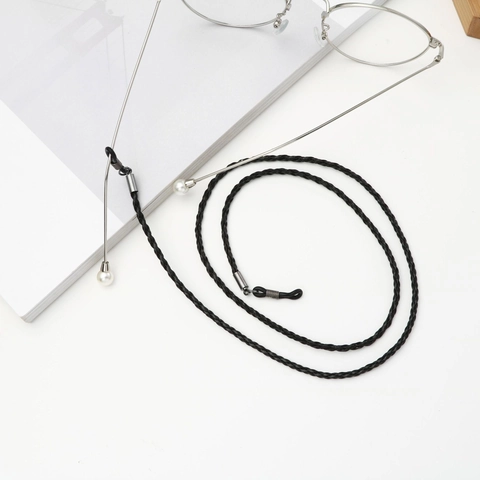 Fashion Braided PU Leather Eyeglass Chain For Women Men Anti-Slip Glasses Strap Holder Vintage Eyewear Cord Lanyard