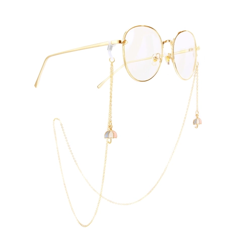 Non-Slip Eyeglass Chain Trendy Metal Strap With Enamel Umbrella Heart Pendants Decorative Sunglasses Neck Lanyard Cord