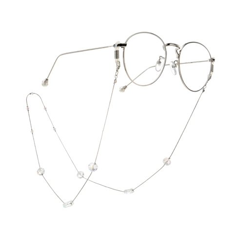 Cadena De Gafas Metal Perlas De Cristal Cordón Para Gafas Antideslizante Decorativo Sujetador Para Gafas De Lectura Y Sol