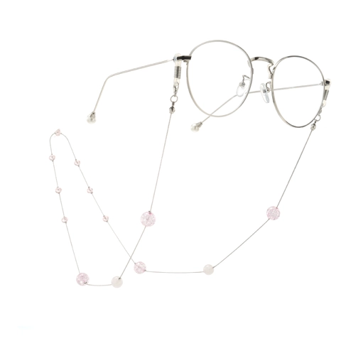 Cadena Elegante Para Gafas Cordón De Metal Antipérdida Con Cuentas Rosas Y Perlas Artificiales Artificiales Para Gafas De Lectura