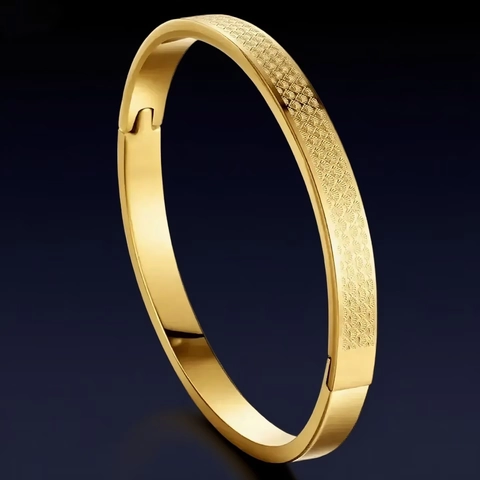 Bracciale Rigido In Acciaio Inossidabile Per Donna Trama A Ventaglio Cerniera Ovale Gioielli Di Moda Non Sbiadiscono Elegante