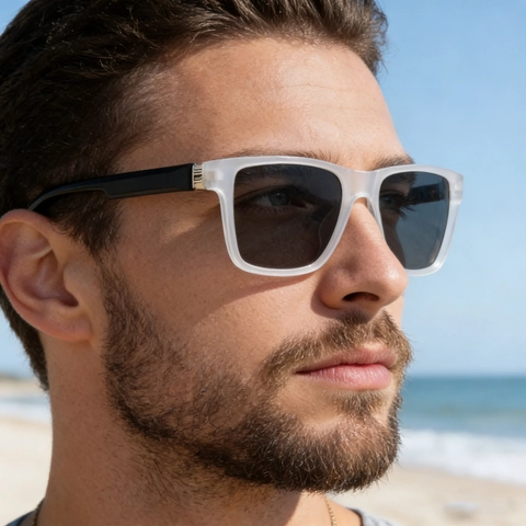 Polarized Square Sunglasses Men UV400 Protection Retro Outdoor Driving PC TAC Metal Hinge Fashion