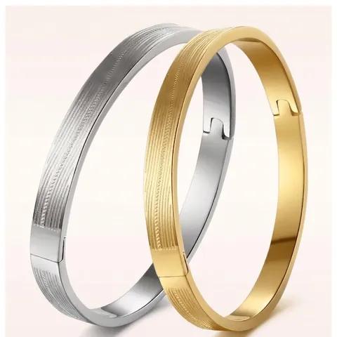 Minimalistische Ovale Armring Roestvrij Staal Geborstelde En Spiegelgepolijste Textuur Scharniergesp Mode Sieraden