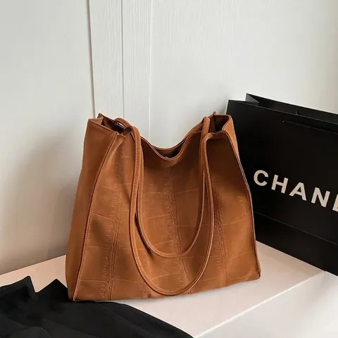 Krokodil Prägung PU Leder Tote Bag Große Kapazität Retro Minimalistisch Pendeln Damen Achsel Umhängetasche