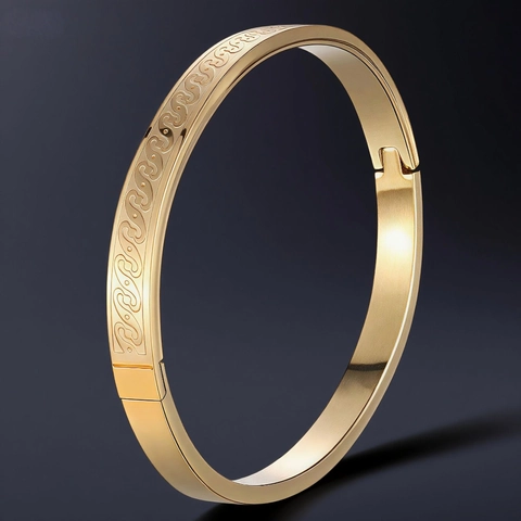 Bracciale Rigido In Acciaio Inossidabile Minimalista Motivo Battito Cardiaco Inciso Chiusura Laterale Gioielli Unisex