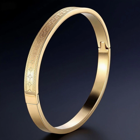 Bracciale Rigido In Acciaio Inossidabile Inciso Geometrico Motivo Battito Cardiaco Chiusura A Cerniera Gioielli Lucidati Coppie Donne