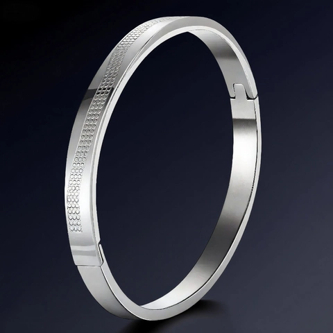 Bracciale Rigido In Acciaio Inossidabile Con Chiusura A Cerniera Trama A Nido D Ape Battito Cardiaco Gioielli Moda