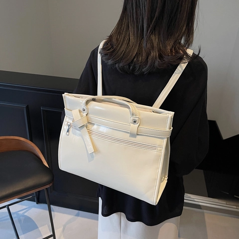 Glimmende PU Lederen Tote Bag Grote Capaciteit Veelzijdige Schoudertas Voor Dames Retro Casual Werk