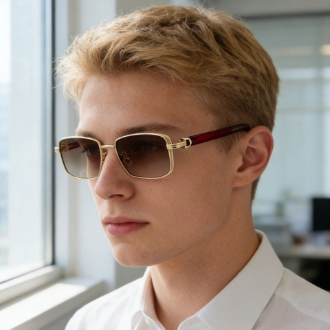 Retro Square Sunglasses Zinc Alloy Metal Frame PC Lens UV400 Protection Outdoor Fashion Trendy For Men