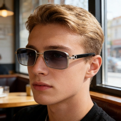 Retro Square Sunglasses Zinc Alloy Metal Frame PC Lens UV400 Protection Outdoor Fashion Trendy For Men