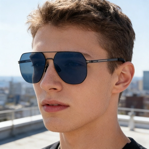 Men Aviator Sunglasses Polarized Nylon Lens Stainless Steel Frame UV400 Fashion Pilot Style Eyewear