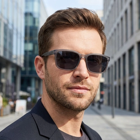 Men Polarized Sunglasses Square Frame TAC Lens UV400 Protection Driving Outdoor Retro Fashion Matte Finish