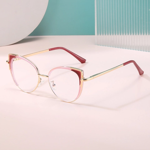 Occhiali Da Sole Occhio Di Gatto Anti Luce Blu Da Donna Montura In Lega Di Rame E PC Protezione UV400 Moda Retro Trendy