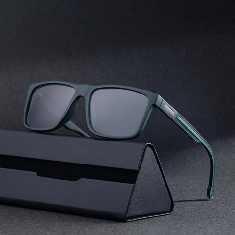 Men Polarized Sunglasses Square Frame TAC Lens UV400 Protection PC Metal Frame Outdoor Driving Retro Matte Eyewear