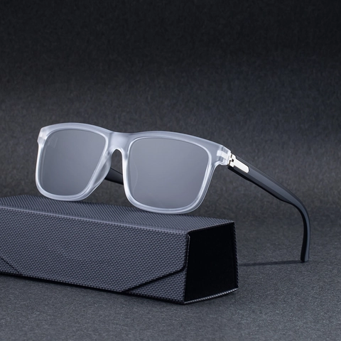 Gafas De Sol Polarizadas Hombre Lentes TAC UV400 Montura Cuadrada Moda Conducción Al Aire Libre Acabado Mate