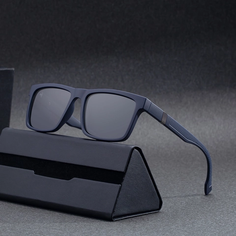 Square Polarized Sunglasses Retro Matte PC Frame TAC Lens UV400 Protection Outdoor Driving Fashion Eyewear For Men