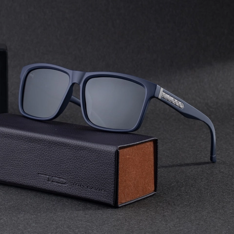 Square Polarized Sunglasses Men TAC Lens PC Metal Frame UV400 Protection Driving Outdoor Fashion Eyewear