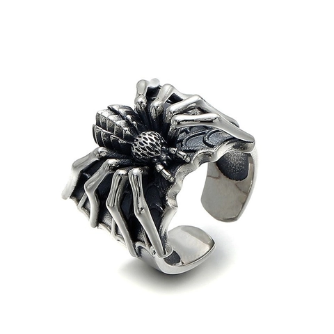 Spinne Ring Kupfer Vintage Oxidiert Verstellbar Offen Gotik Punk Hip Hop Schmuck Für Herren Damen