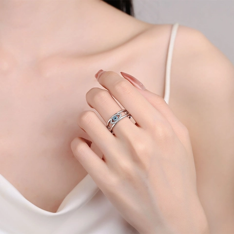 Evil Eye Ring Kupfer Mikropave Zirkon Lagiges Offen Verstellbar Böhmisch Luxus Mode Schmuck Damen