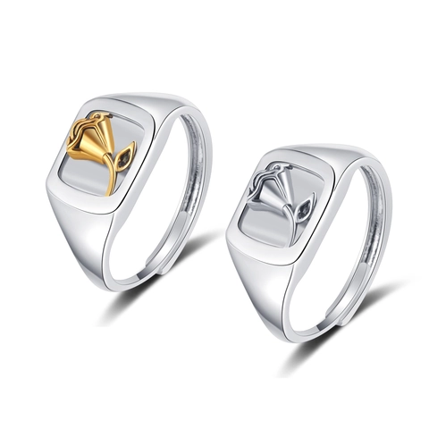 Rose Flower Adjustable Ring Copper Vintage Square Signet 3D Floral Relief Elegant Niche Design Jewelry For Women
