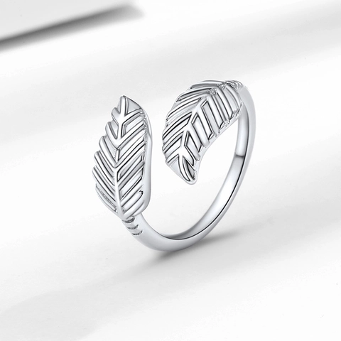 Bague Ajustable Feuille Cuivre Plaqué Or 18K Bijoux Doigt Ouvert Style Ins Minimaliste Femmes Élégante Texture