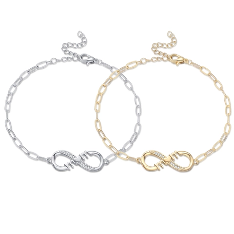 Pulsera Infinito Mamá Cobre Cadena Clip Corazón Circonita Ajustable Regalo Joyería Día De La Madre Para Mujeres