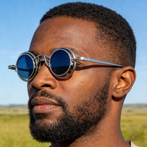 Steampunk Round Sunglasses For Men And Women Retro Metal Frame UV400 Magnetic Clip-On Fashion Sun Protection Shades
