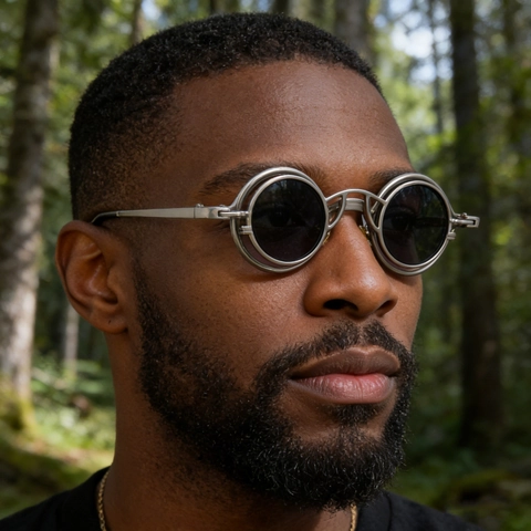 Steampunk Round Sunglasses For Men And Women Retro Metal Frame UV400 Magnetic Clip-On Fashion Sun Protection Shades