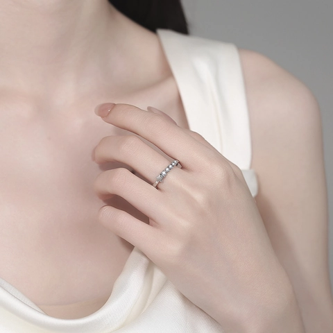 Minimalistischer Stern Verstellbarer Offener Ring Kupfer Zirkonia Zierlicher Geometrischer Modeschmuck Für Damen