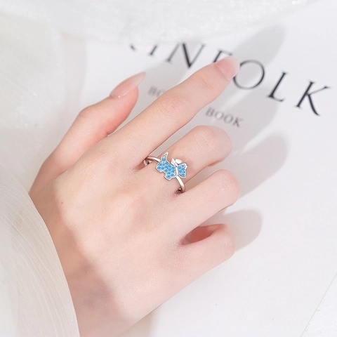 Scottie Hond Verstelbare Open Ring Koper Zirconia Micro Pave Dier Puppy Sprankelende Mode Sieraden Voor Vrouwen