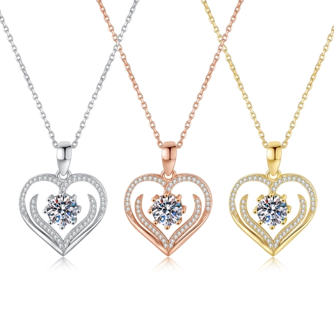 Herz Anhänger Halskette Mit Kupfer Und Rundem Zirkonia Luxus Hohle Lagen Design Mode Schmuck Für Damen
