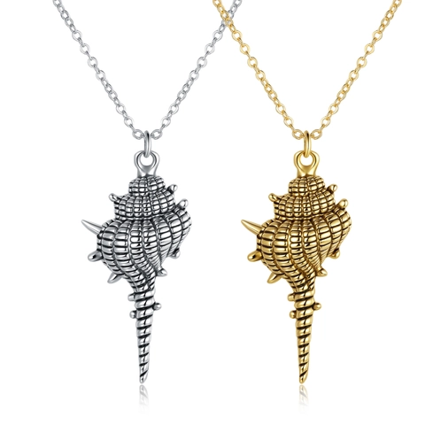 Collier Pendentif Coquillage Conch Rétro Pour Femmes Style Océan Bijoux En Cuivre Charme Minimaliste Vintage