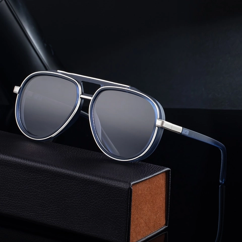 Fliegerbrille Polarisiert TAC Gläser UV400 Doppelsteg Retro Pilotenstil Für Herren