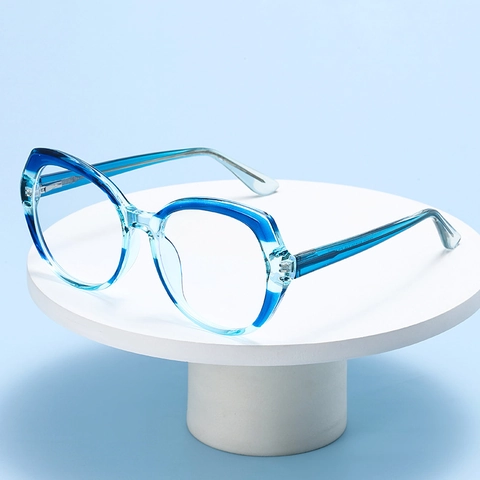 Montatura Occhiali Da Vista Poligono Moda Anti Luce Blu TR90 Metallo Donne Trendy Versatile Eyewear