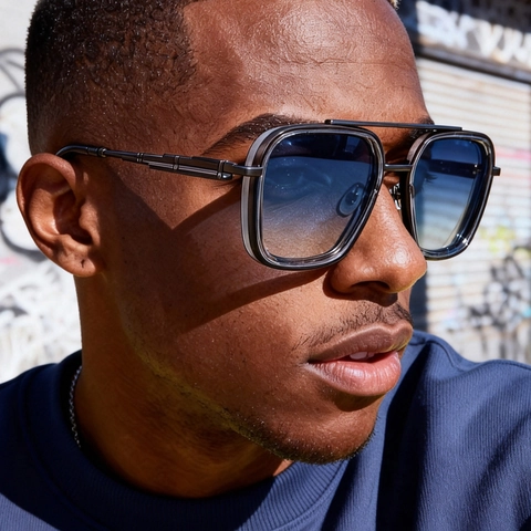 Quadratische Sonnenbrille Metallbrücke Design Retro Punk UV400 Schutz Autofahren Outdoor Mode Brillen Für Herren
