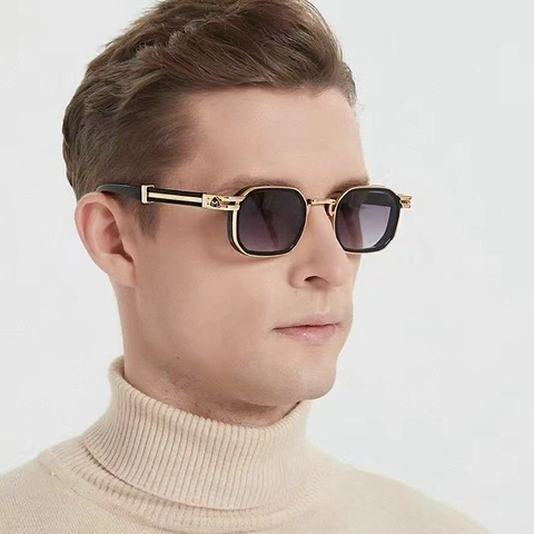 Retro Square Sunglasses Zinc Alloy Frame PC Lens UV400 Protection Punk Fashion For Men