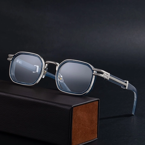 Retro Square Sunglasses Zinc Alloy Frame PC Lens UV400 Protection Punk Fashion For Men