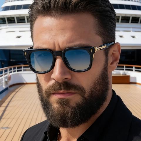 Square Sunglasses Men PC Metal Frame UV400 Protection Driving Outdoor Fashion Retro Eyewear
