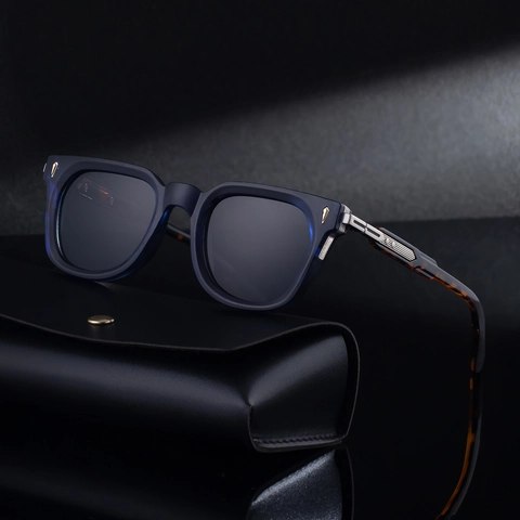 Polarized Sunglasses Men Square Frame UV400 Protection Driving Outdoor Fashion Plastic Metal TAC Lenses Retro