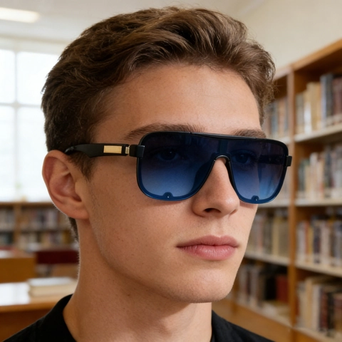 Gafas De Sol Cuadradas Para Hombre Moda Vintage Protección UV400 Montura De PC Con Decoración De Metal Para Conducir Al Aire Libre