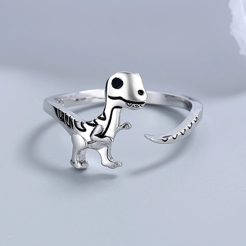 Dinosaurier Verstellbarer Offener Ring Kupfer T-Rex Tierform Kreativer Modeschmuck Für Damen