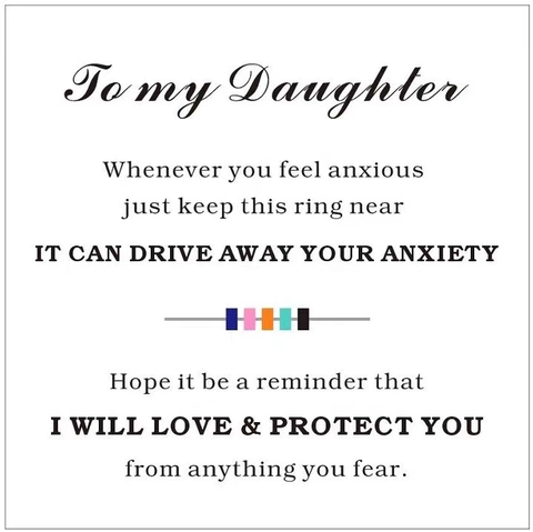 Inspirational To My Daughter Granddaughter Greeting Card For Jewelry Anxiety Ring Accessories Heartfelt Support Gift Card